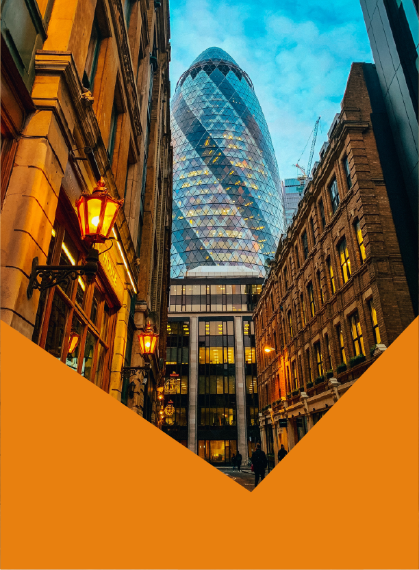 Street view of the Gherkin in London.