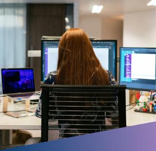 Woman working at a desk