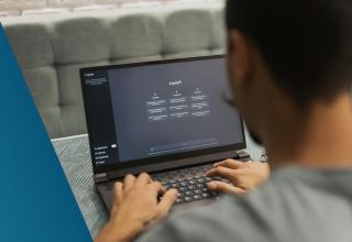 Worker using ChatGPT Generative AI tool