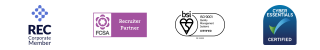 Deerfoot accreditations: REC Corporate Member, FCSA Recruiter Partner, BSI ISO 9001 certified (FS 51535), Cyber Essentials certified