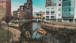 Leeds Dock and the River Aire in Leeds